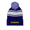 Thumbnail image for  Royal/White Two Tone Knit Pom Beanie w/Cuff