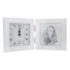 Thumbnail image for  Silver Two Tone Photo Frame w/Clock