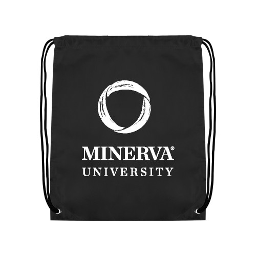  Black Drawstring Backpack - Minerva University Primary Mark