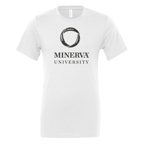  Bella + Canvas White Jersey Cotton T Shirt - Minerva University Primary Mark