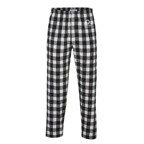  Boxercraft Black/White Unisex Buffalo Flannel Pajama Pant - Minerva University Primary Mark