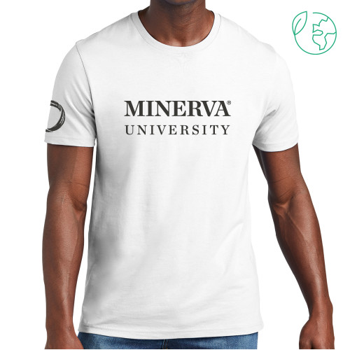  Allmade White Organic Cotton Tee - Minerva University Wordmark