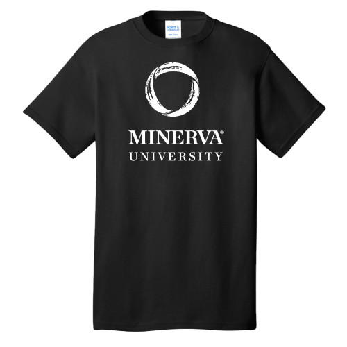  Extended Black T Shirt - Minerva University Primary Mark