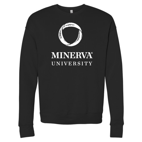  Bella + Canvas Black Fleece Crew - Minerva University Primary Mark