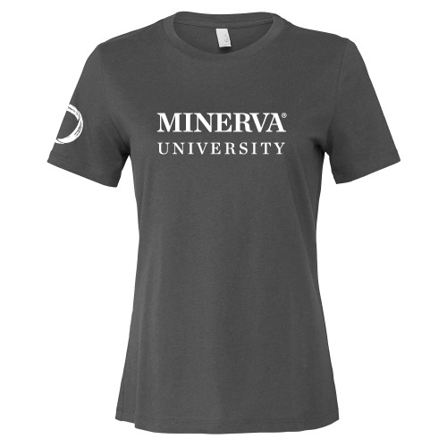  Bella + Canvas Womens Asphalt Relaxed Cotton T Shirt - Minerva University Wordmark
