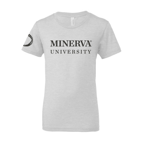  Bella + Canvas Youth Ash Grey Jersey T Shirt - Minerva University Wordmark