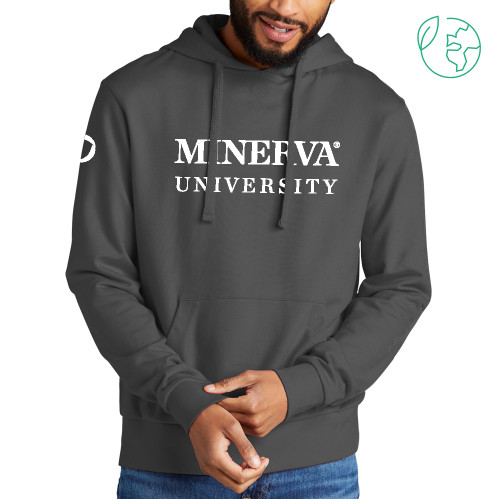 Allmade Dark Grey Organic French Terry Pullover Hoodie - Minerva University Wordmark
