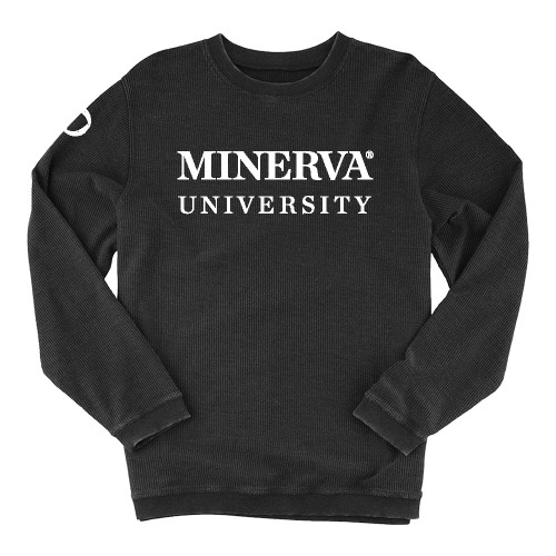  Boxercraft Womens Black Corded Crew - Minerva University Wordmark