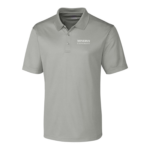  C&B Silver Clique Ice Pique Polo - Minerva University Wordmark