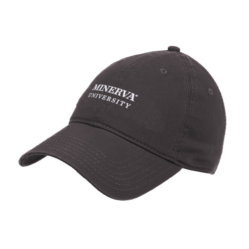  Charcoal Unstructured Adjustable Low Profile Hat - Minerva University Wordmark