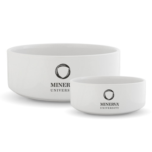  Ceramic Dog Bowl - Minerva University Primary Mark