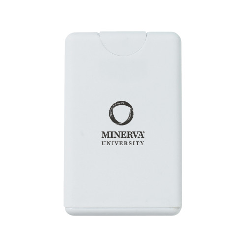  White .66 oz Card Shape Hand Sanitizer - Minerva University Primary Mark