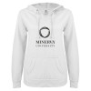 Thumbnail image for  ENZA Womens White V Notch Raw Edge Fleece Hoodie