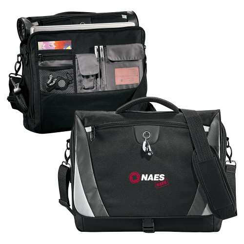 Black/Grey Slope Computer Messenger Bag-NAES Safe