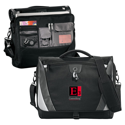 Black/Grey Slope Computer Messenger Bag-E3 Consulting