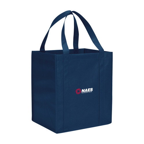 Non Woven Navy Grocery Tote-NAES Performance Center