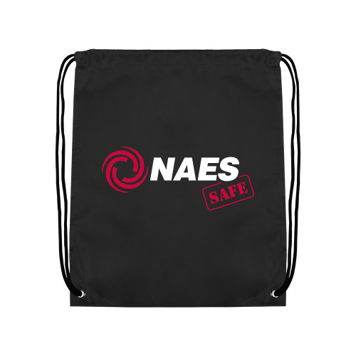 Black Drawstring Backpack-NAES Safe