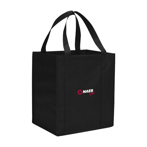 Non Woven Black Grocery Tote-NAES Safe