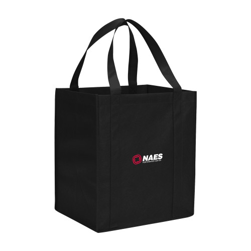 Non Woven Black Grocery Tote-NAES Performance Center