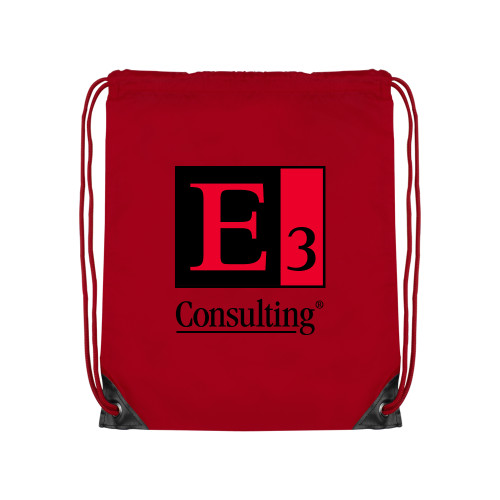 Red Drawstring Backpack-E3 Consulting