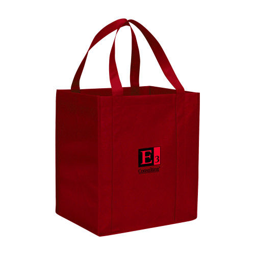 Non Woven Red Grocery Tote-E3 Consulting