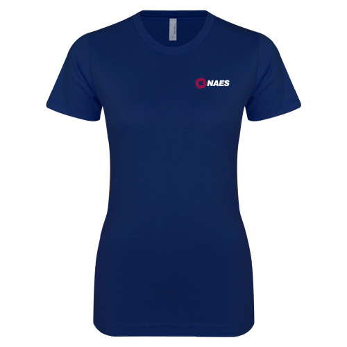 Next Level Womens Navy Boyfriend Tee-NAES