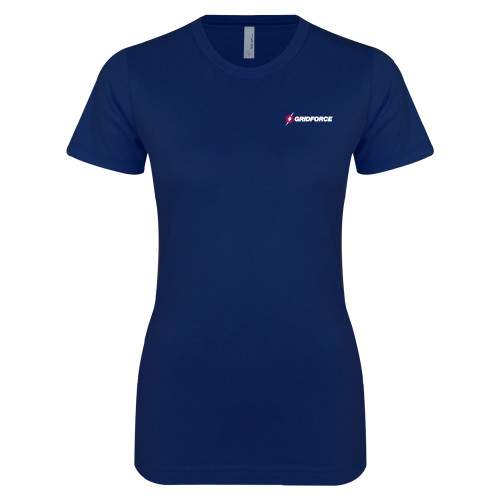 Next Level Womens Navy Boyfriend Tee-Gridforce