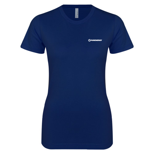 Next Level Womens Navy Boyfriend Tee-PurEnergy