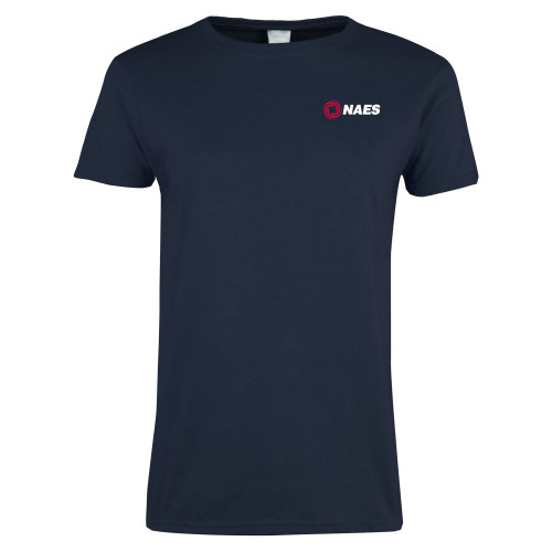 Womens Short Sleeve Navy Tee-NAES