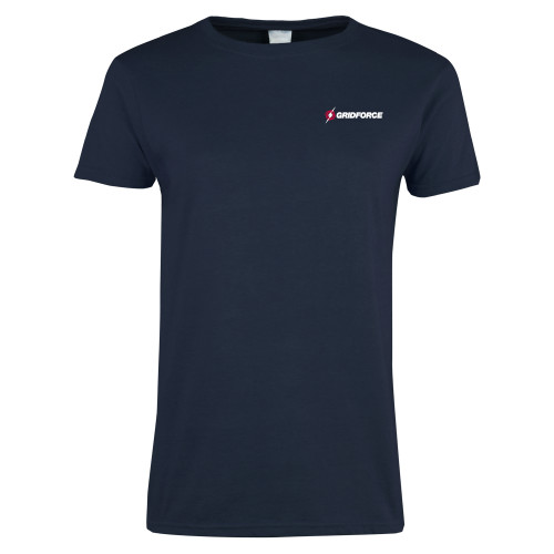 Womens Short Sleeve Navy Tee-Gridforce