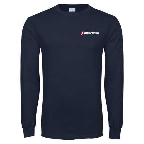 Navy Long Sleeve T-Shirt-Gridforce