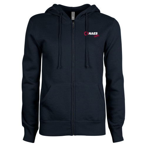 ENZA Womens Navy Fleece Full Zip Hoodie-NAES Safe