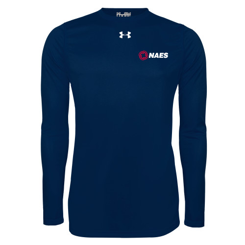Under Armour Navy Long Sleeve Tech Tee-NAES