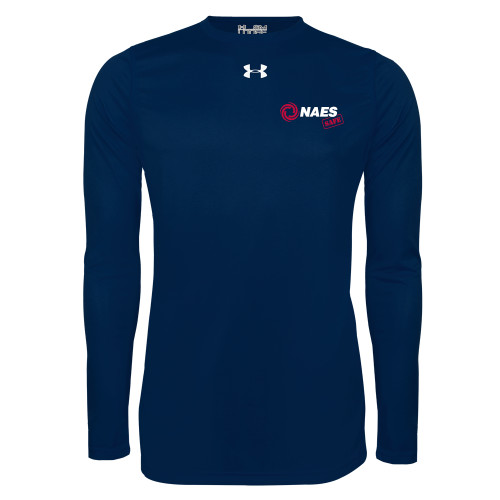Under Armour Navy Long Sleeve Tech Tee-NAES Safe