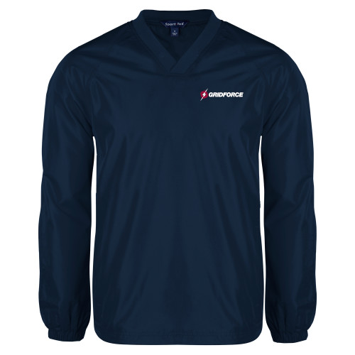 Navy V Neck Raglan Windshirt-Gridforce