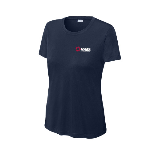 Womens Navy Performance Tee-NAES Performance Center