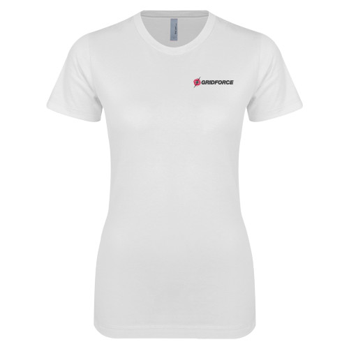 Next Level Womens White Boyfriend Tee-Gridforce