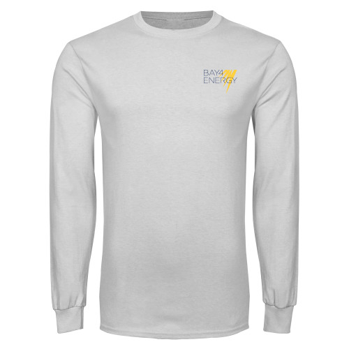 White Long Sleeve T Shirt-NAES Bay4 Energy