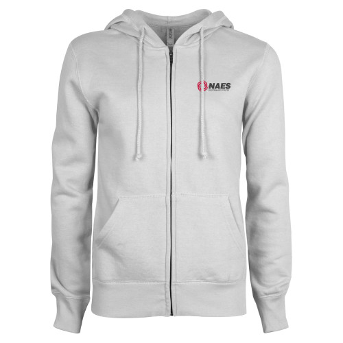 ENZA Womens White Fleece Full Zip Hoodie-NAES Performance Center