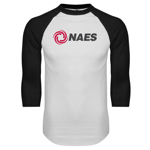 White/Black Raglan Baseball T Shirt-NAES