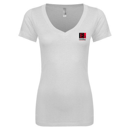 Next Level Womens White Ideal V Tee-E3 Consulting