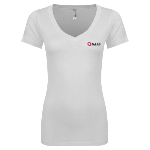 Next Level Womens White Ideal V Tee-NAES Performance Center