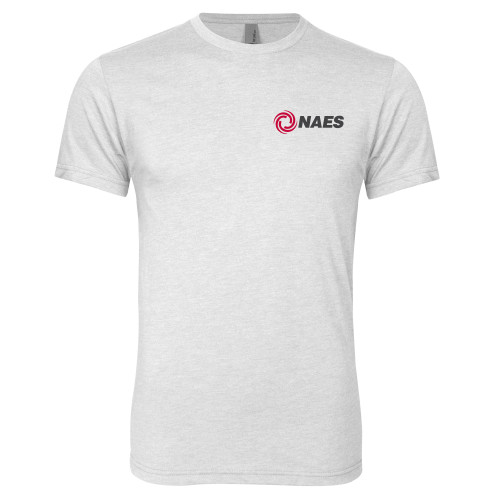 Next Level Heather White Triblend Tee-NAES