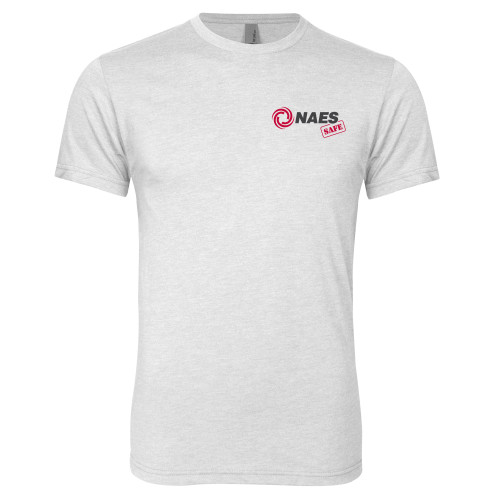Next Level Heather White Triblend Tee-NAES Safe