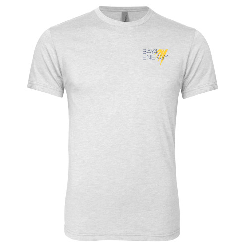 Next Level Heather White Triblend Tee-NAES Bay4 Energy