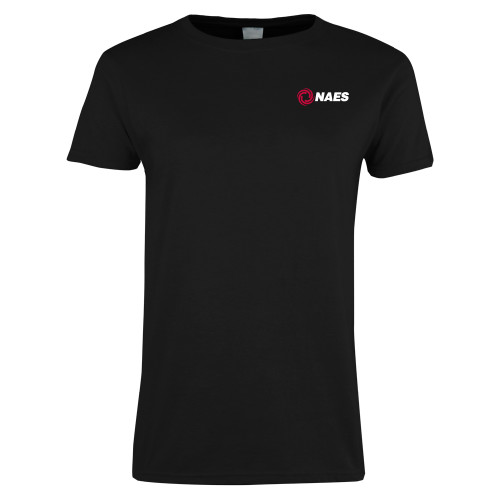 Womens Black Short Sleeve Tee-NAES