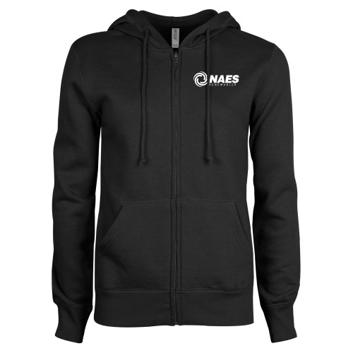 ENZA Womens Black Fleece Full Zip Hoodie-NAES Renewables