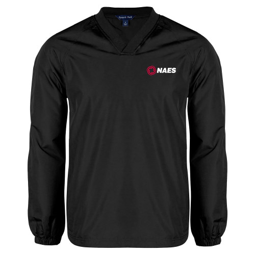 Black V Neck Raglan Windshirt-NAES
