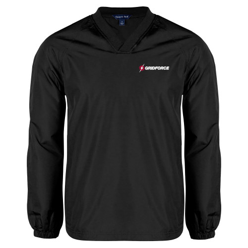 Black V Neck Raglan Windshirt-Gridforce