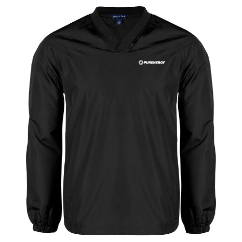 Black V Neck Raglan Windshirt-PurEnergy